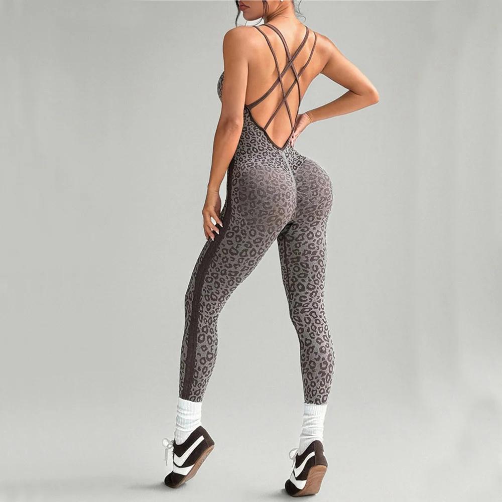 سلس ليوبارد اليوغا مجموعة بذلة المرأة ضيقة ملابس رياضية الورك رفع Scrunch يغطي الرجل اللياقة البدنية الزي الدعاوى XP104