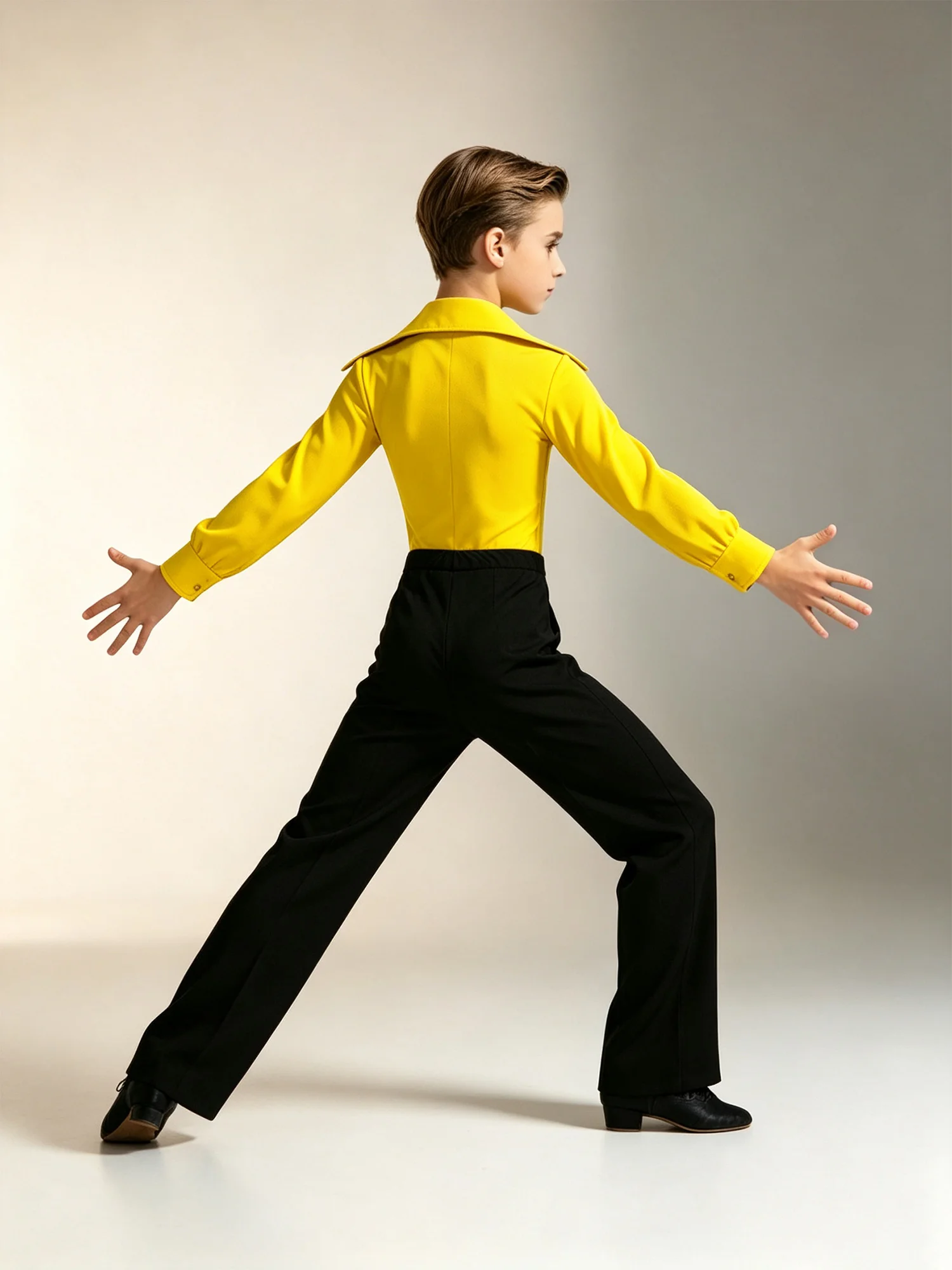 Boys Latin Dance Outfit Kids Ruffles Shirts Bodysuits Children Salsa Dancing Leotard with Pants Rumba Tango Performance Sets