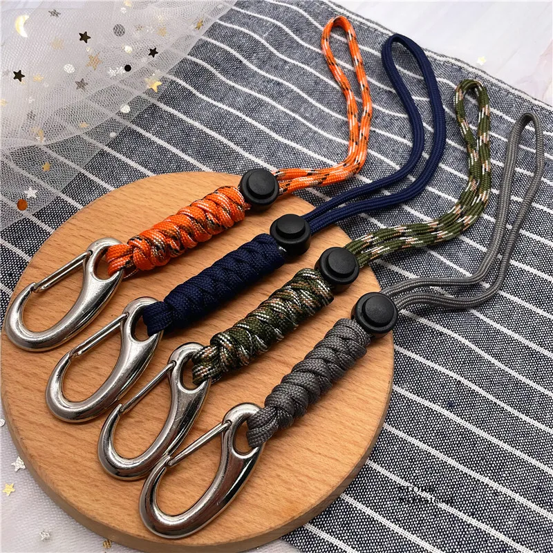 Cordón de teléfono Paracord hecho a mano para hombres y mujeres, llavero con nudo de serpiente, cuerda de emergencia para acampar, multiple, uso para llave de cuchillo EDC