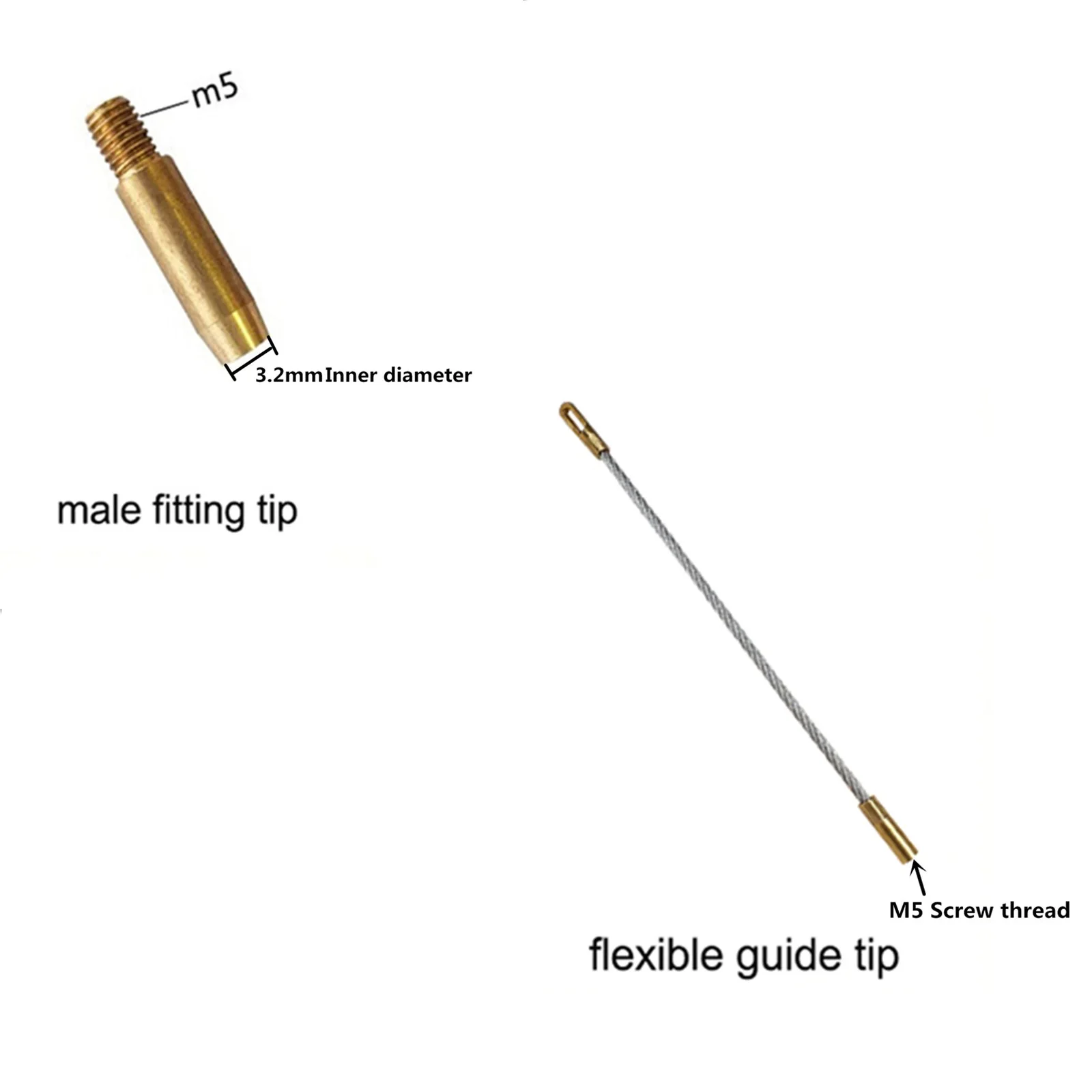 M5 Screw Thread Fish Tape Accessory Kits Copper Running Guide Tips Replacement Wire Pulling Flexible Leaders