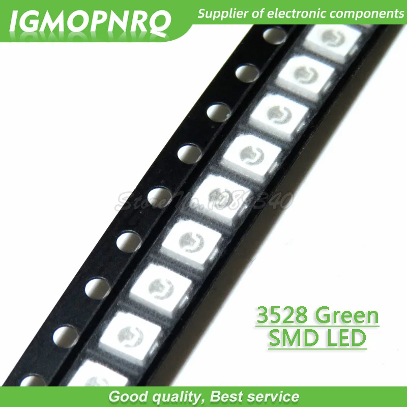 100pcs Green 3528 1210 SMD LED diodes light IGMOPNRQ