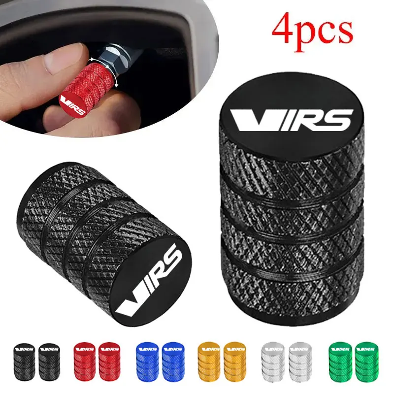 For Skoda VIRS Octavia Kamiq Kodiaq Karoq RS Superb Fabia 4pcs Car Wheel Tire Air Valve Caps Stem Cover Caps Airdust Covers