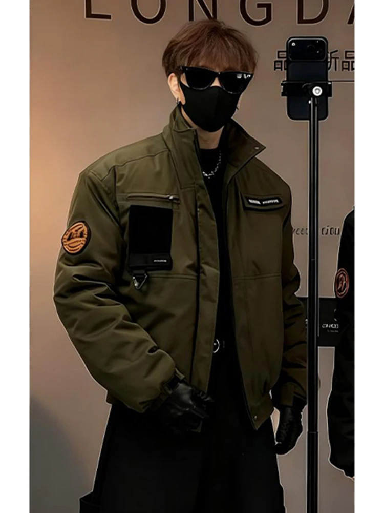 

Мужская зимняя куртка из хлопка в американском ретро-стиле, свободного кроя, с широкими плечами, в стиле рабочей одежды