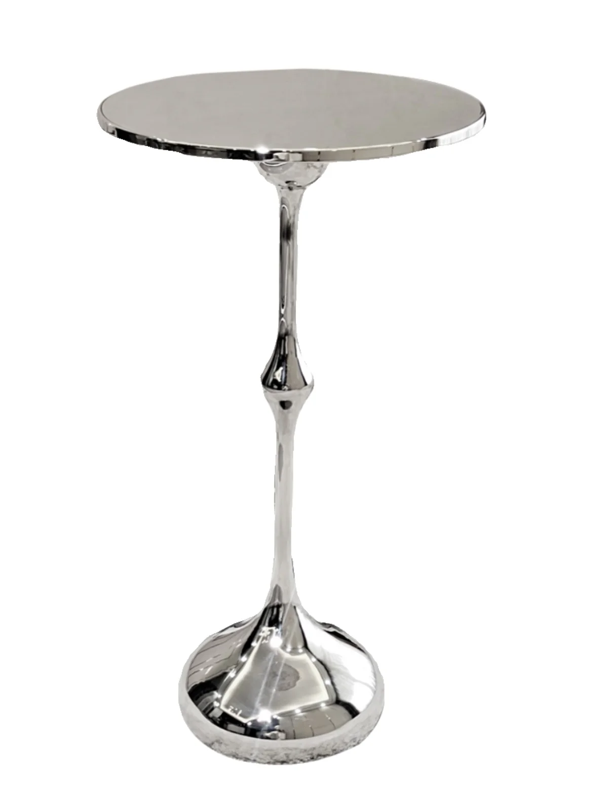 New Italian minimalist water droplet small edges, corners, stainless steel mirror circular small coffee table, light luxury