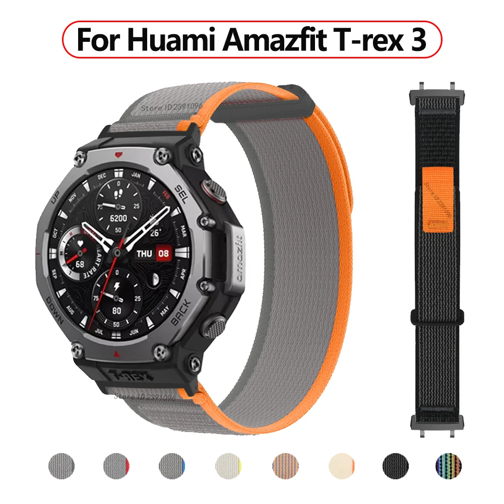 Nylon Loop Strap For Amazfit T-rex 3 Smart watch Sport Strap Wristband Correa For Huami Amazfit T-rex 2 Bracelet Accessories