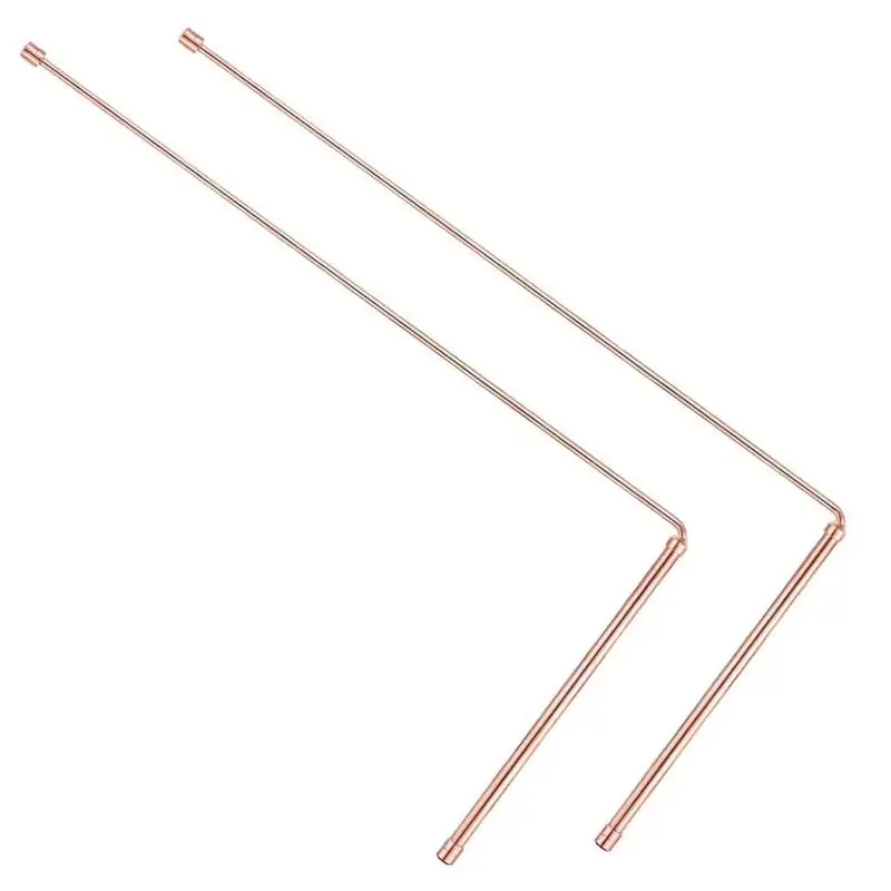 Aug. 2Pcs 99.9% Copper Probe Rod Metal Detector Rod Divining Dowsing Rods For Water Treasure Gold Lost Items Finding Tools