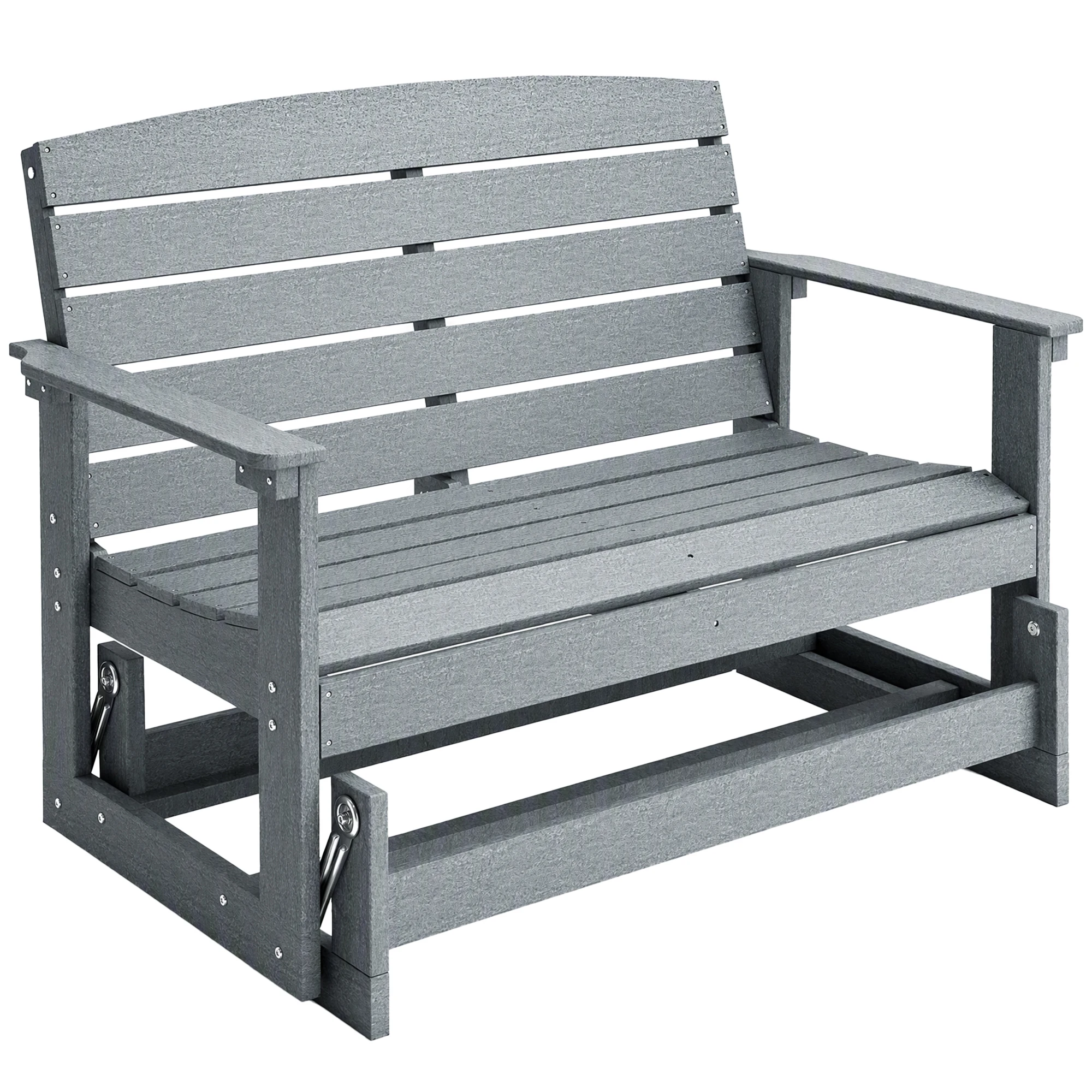 Patio Glider Bench W/ Hdpe Slatted Design Double Rocking Chair