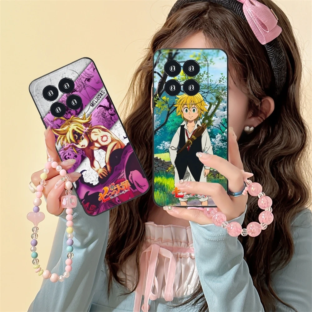 Seven Deadly Sins Meliodas Cell Phone Case for Xiaomi 14 13 12 11 10 9 T Ultra Lite Pro S SE X 5G Black Soft Phone Cover Shell