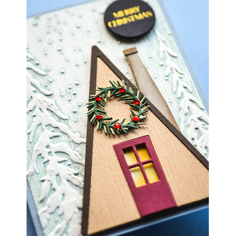 A Frame House Metal Cutting Dies Scrapbooking Embossing Folder Suit for Sizzix Fustella Big Shot Cutting Machine Cuts christmas view 4