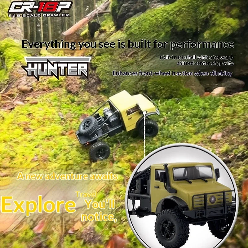 HOBBY PLUS HB 1/18 CR18P Trail Hunter RC Remote Control Crawler Off Road Semi Truck Vehicle For Adult Hobby Adventure Outdoor