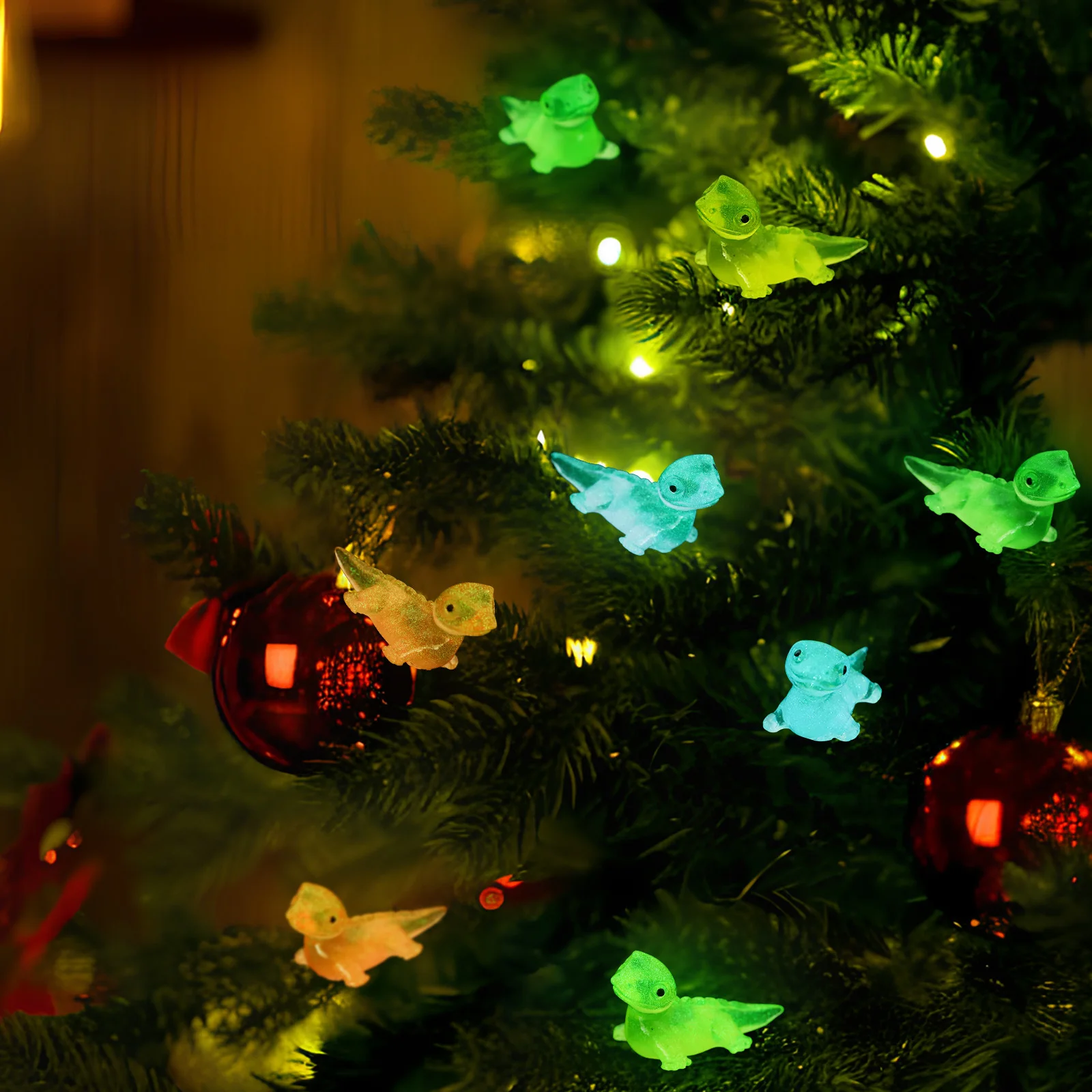 

100Pcs Mini Resin Lizard Decorations Glow in The Dark Tiny Colorful Resin Animals Bonsai Garden Micro Landscape Decoration
