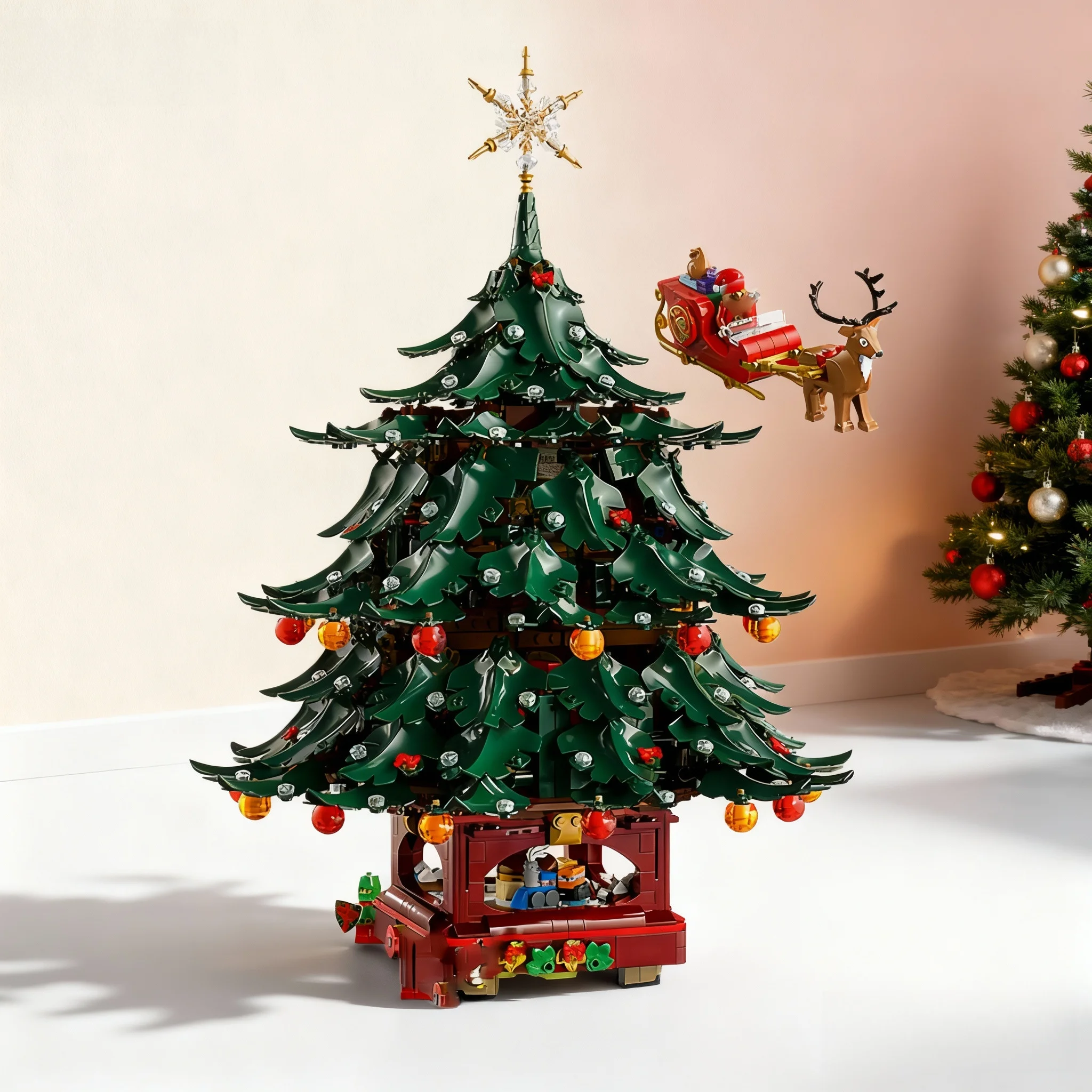 

2026 NEW 3171pcs Christmas Tree Model Reindeer for The Elderly New Year Christmas Gifts for Kids Family Home Decor