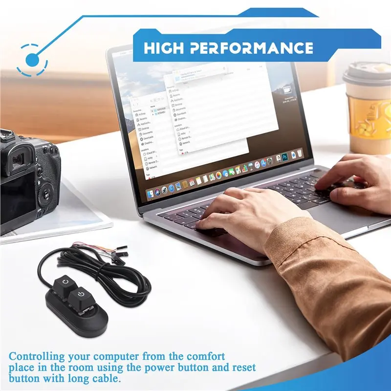 A41Z-RGB LED Lights Computer Desktop Switch PC Motherboard External Start Power On/Off And Reset Button Extension Cable