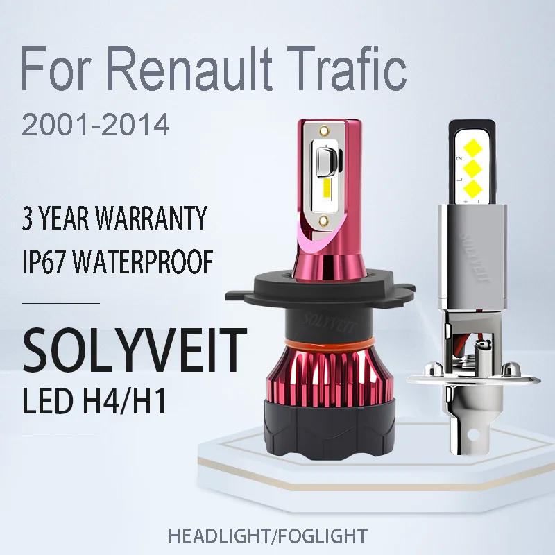 

Простая установка, легкое подключение, светодиодные фары H4 H1 для Renault Trafic 2001-2006 2007 2008 2009 2010 2011 2012 2013 2014