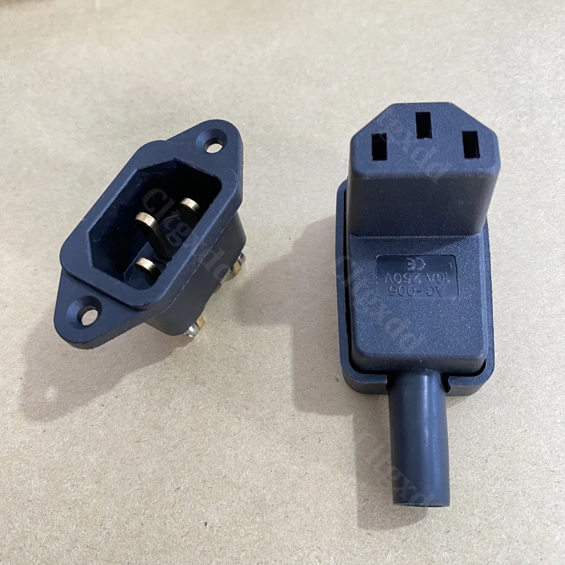 IEC C13 C14 AC-Steckdosenverbinder 10A 250V AC-015A AC-04E Panelmontage 3-poliger Stecker und Buchse für Netzteilgehäuse – Detail 3