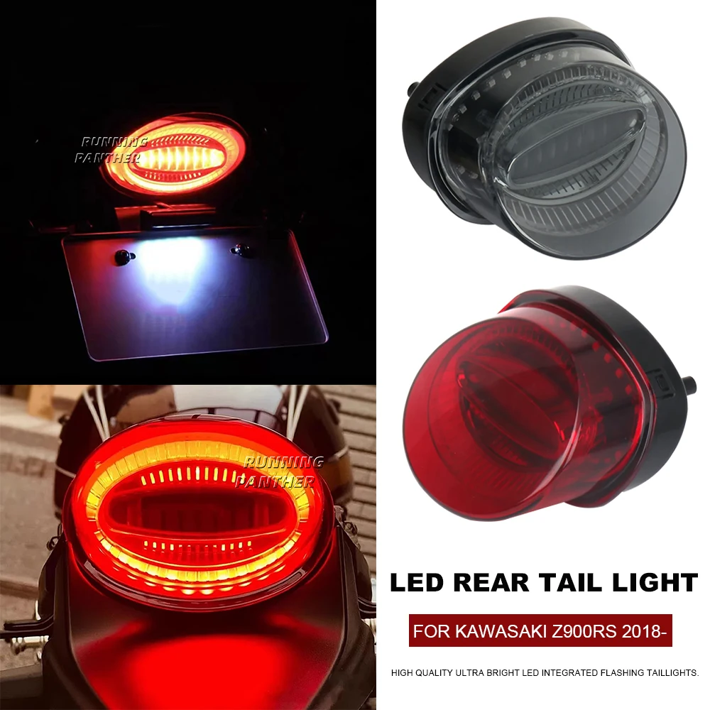 

New Motorcycle Rear Tail Light LED Brake Running Red Smoke Lamp Taillight For Z900RS Z 900 RS Cafe Z900 RS 2018-2024
