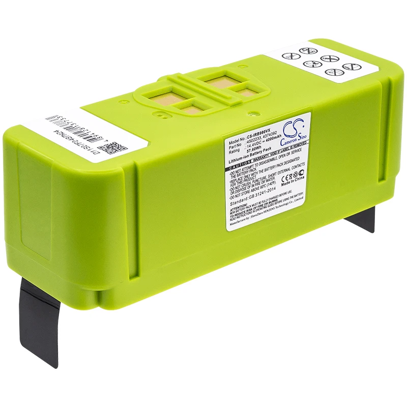 

Li-ion Vacuum Battery for iRobot, 14.4V, 4000mAh, Compatible Models: Roomba 614, Roomba 615