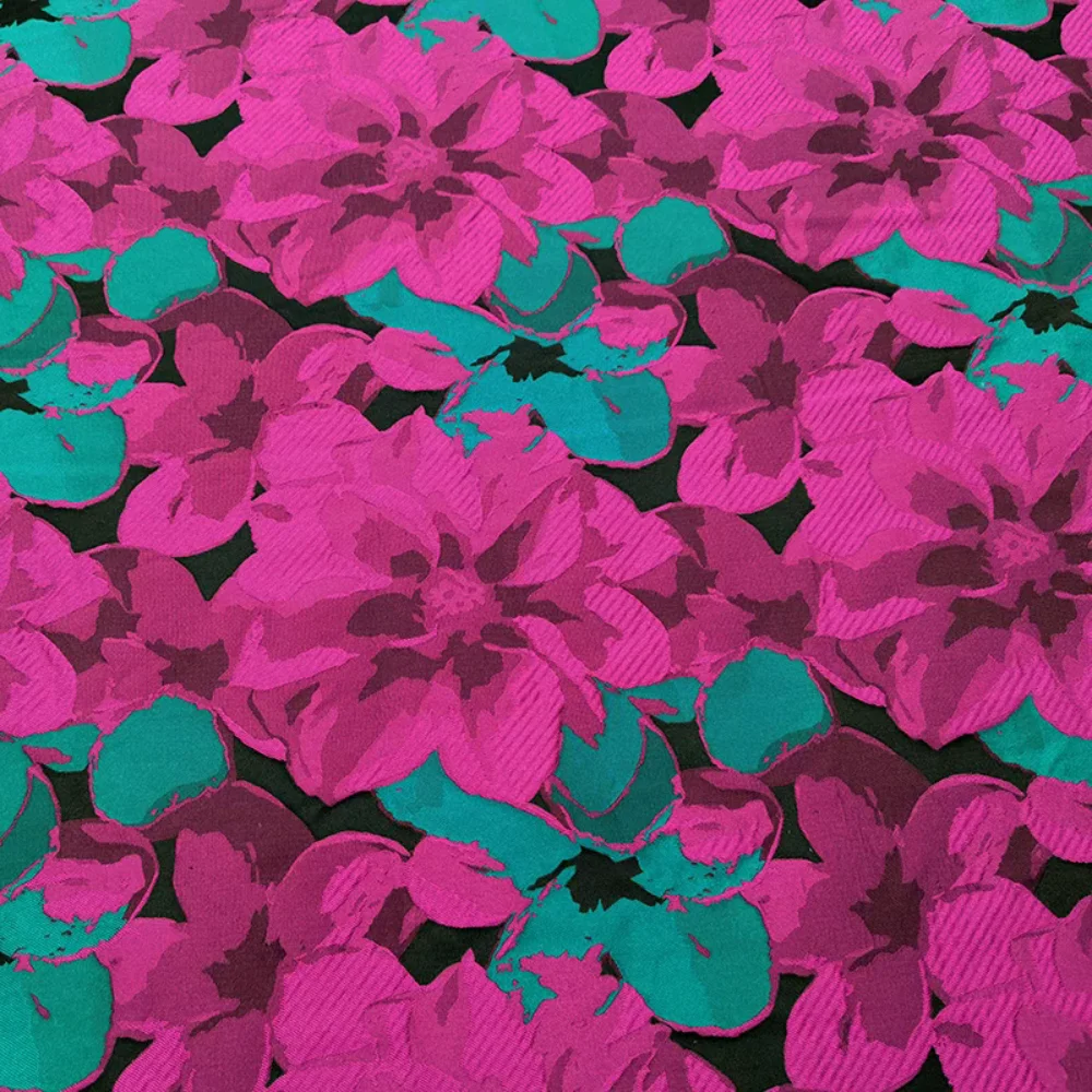 

Yarn-dyed Rose Jacquard Fabric Dresses Structured Trench Coats Suits Brocade Branded Cloth Fabrics by the Yard