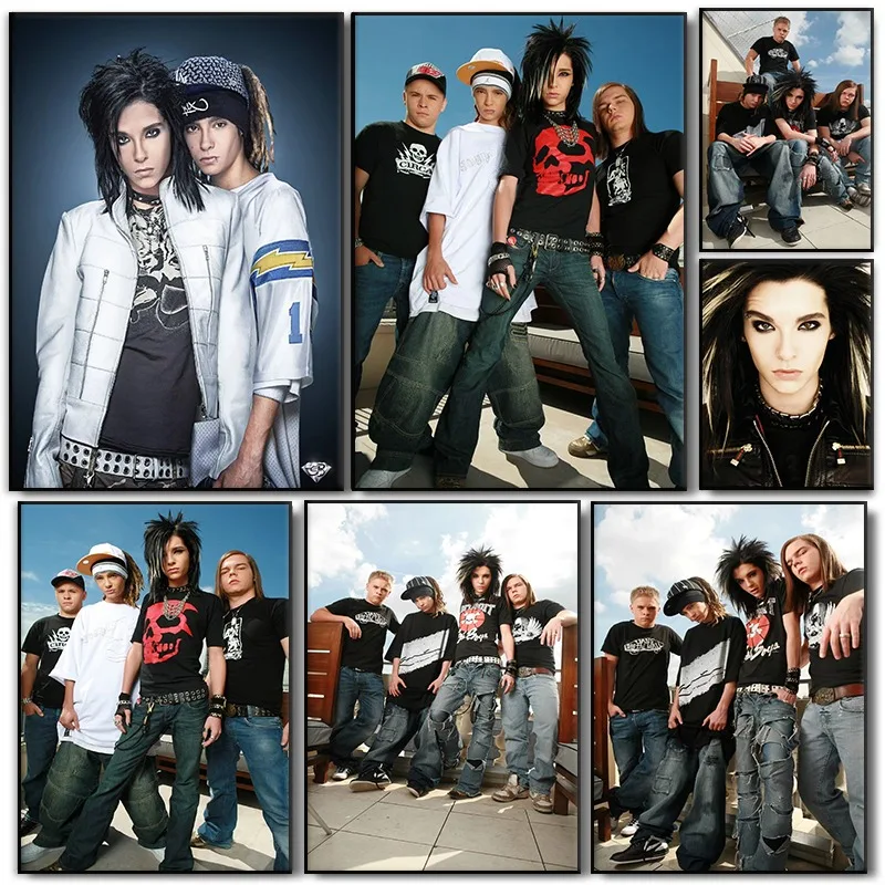 Tokio Hotel Band Poster Singer Bill Kaulitz Tom Wall Art Canvas Painting Print Modern Pictures for Room Home Decoration Mural