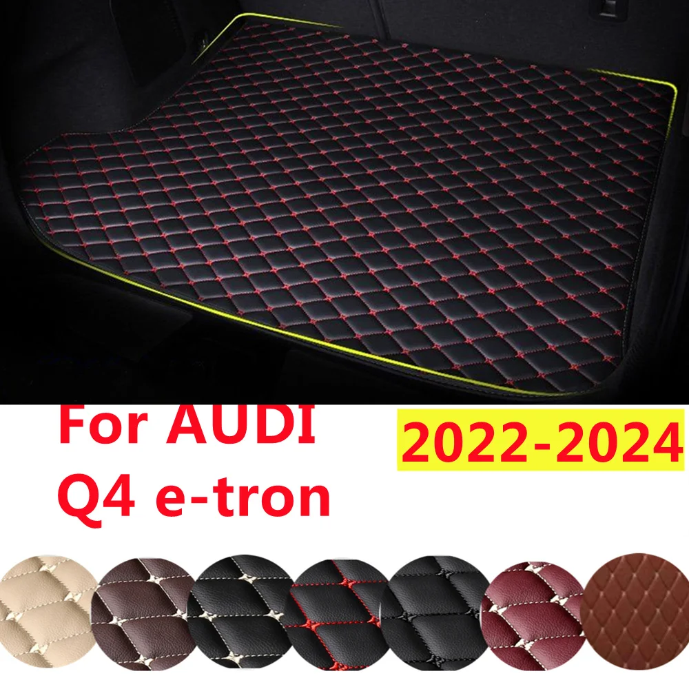 YJ XPE Leather All Weather Custom Fit For AUDI Q4 e-tron 2024-2022 AUTO Accessories Car Trunk Mat Rear Cargo Liner Cover Carpet