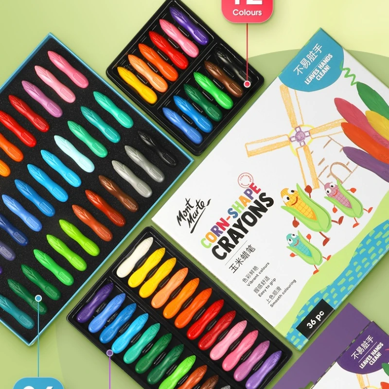 24 Colors Peanut Shaped Crayons Washable Non-Toxic No Mess Oil Pastel Set Kids Toddler Drawing Graffiti Art Supplies