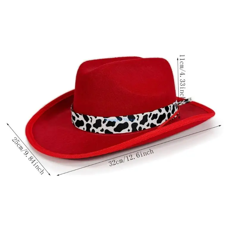 P8DB Cappelli da cowboy regolabili con design a mucca per bambini Equestre durevole