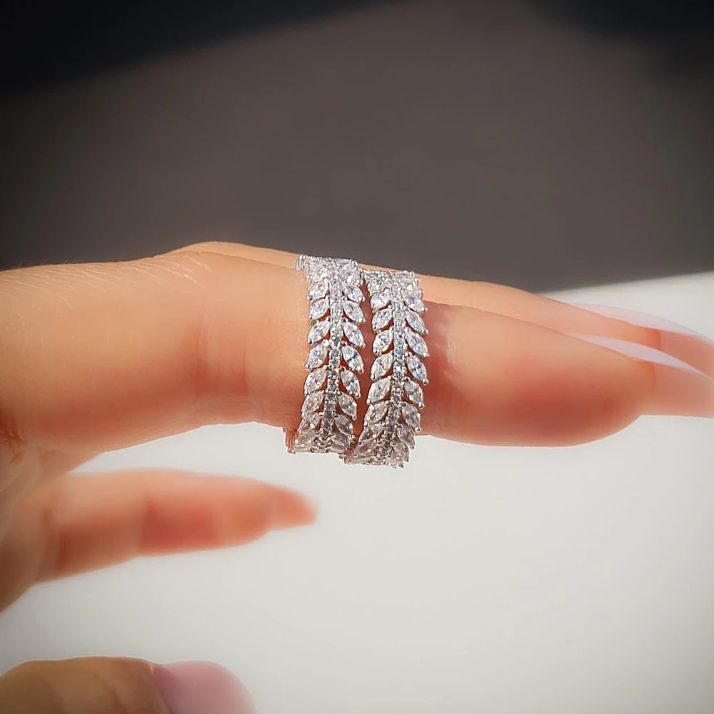 Luxury Fashion Marquise Zircon Cut Eternity Band Ring for Wedding Engagement Love Girls Ladys and Women Sepcial Unique R7035b
