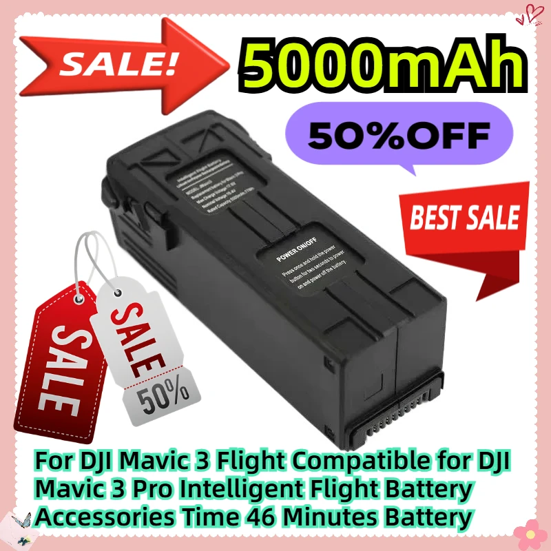 

For DJI Mavic 3 Flight Compatible for DJI Mavic 3 Pro Intelligent Flight Battery Accessories Time 46 Minutes 5000mAh Battery