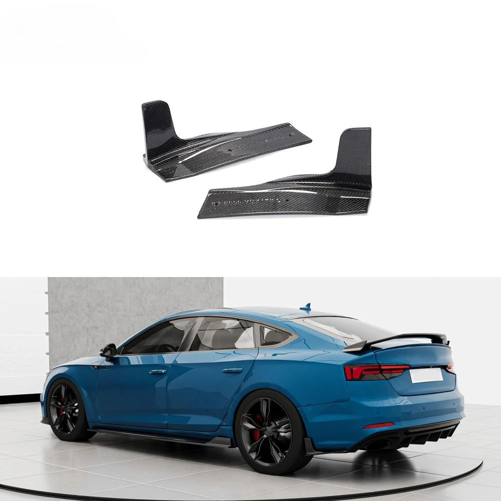 Carbon Fiber Rear Bumper Canards Splitter Fins for Audi A5 Quattro S line S5 Sportback 17-19