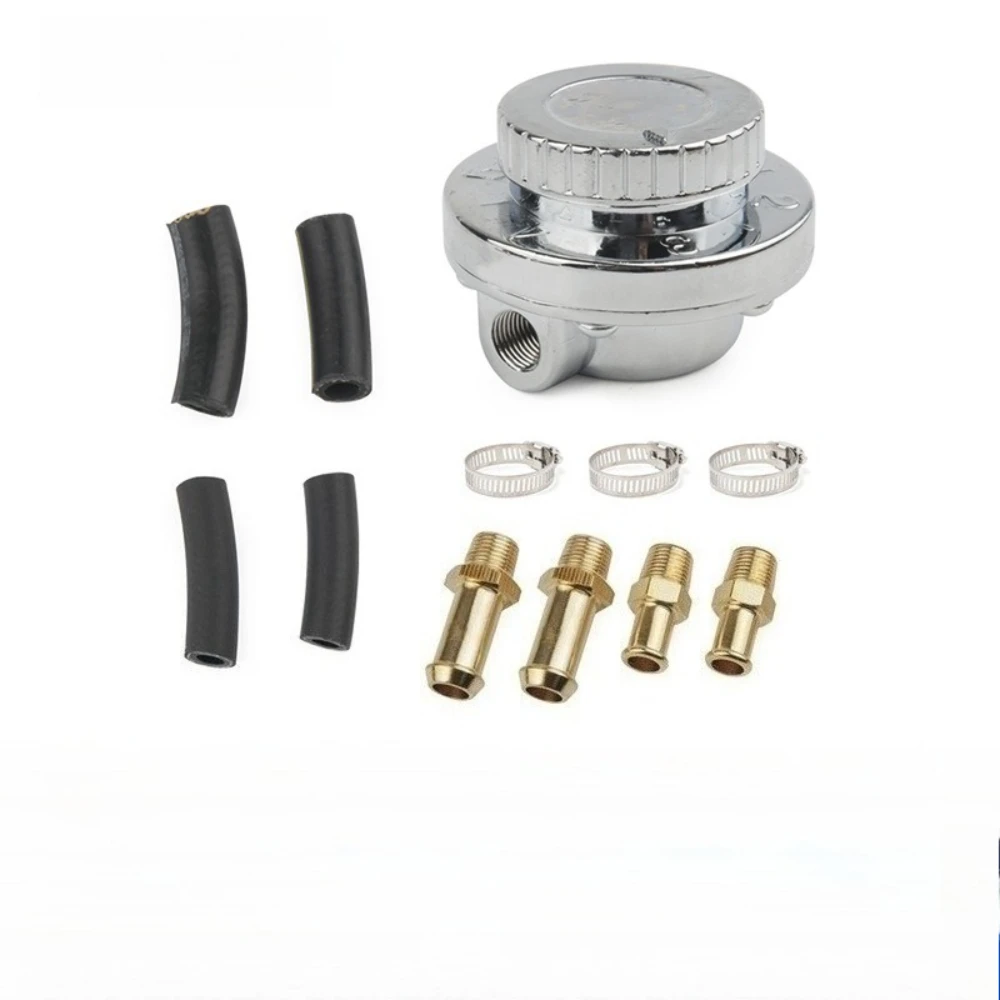

Universal Fuel Line Pressure Regulator 1.5 - 5 Psi Manual Adjustable Carburettor Carb Fuel Pump 5/16"(8mm) 3/8"(10mm)