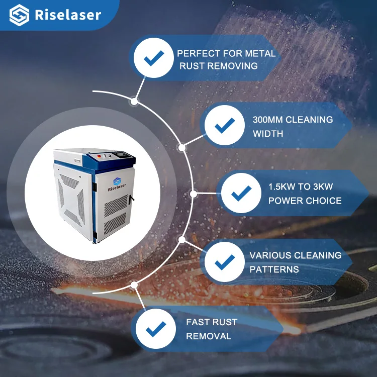 High Quality 1000w 2000w Fiber Laser Cleaning Machine for Oil Stain Rust Coating Materials Paints Removal Laser Cleaner