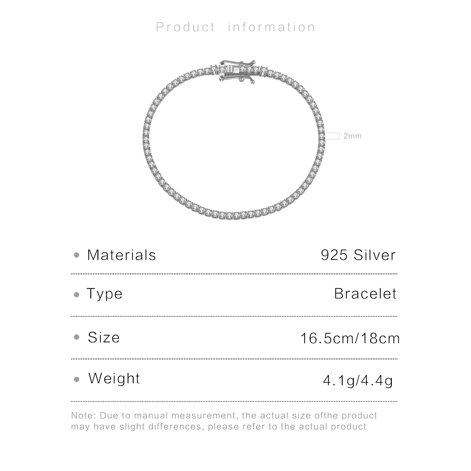 ANDYWEN 925 Sterling Silver Gold 2mm Tennis Bracelet Round Zircon CZ Bangle Claps Women Chain Crystal Wedding Fine Jewelry