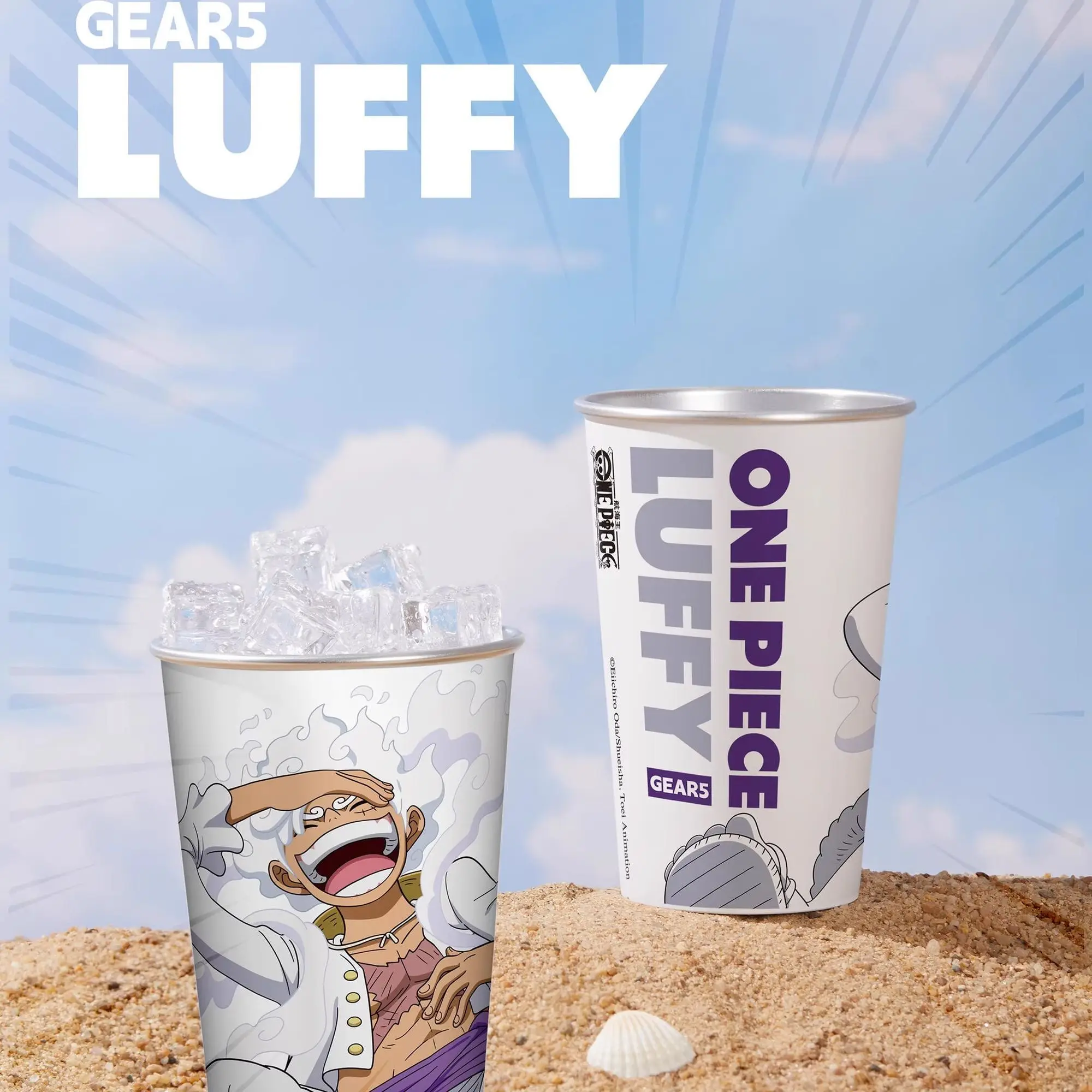 Anime One Piece GEAR5 LUFFY nueva taza de cambio de frío sensación de frío cambio de Color despertar Nica forma Nica taza de agua creativa única