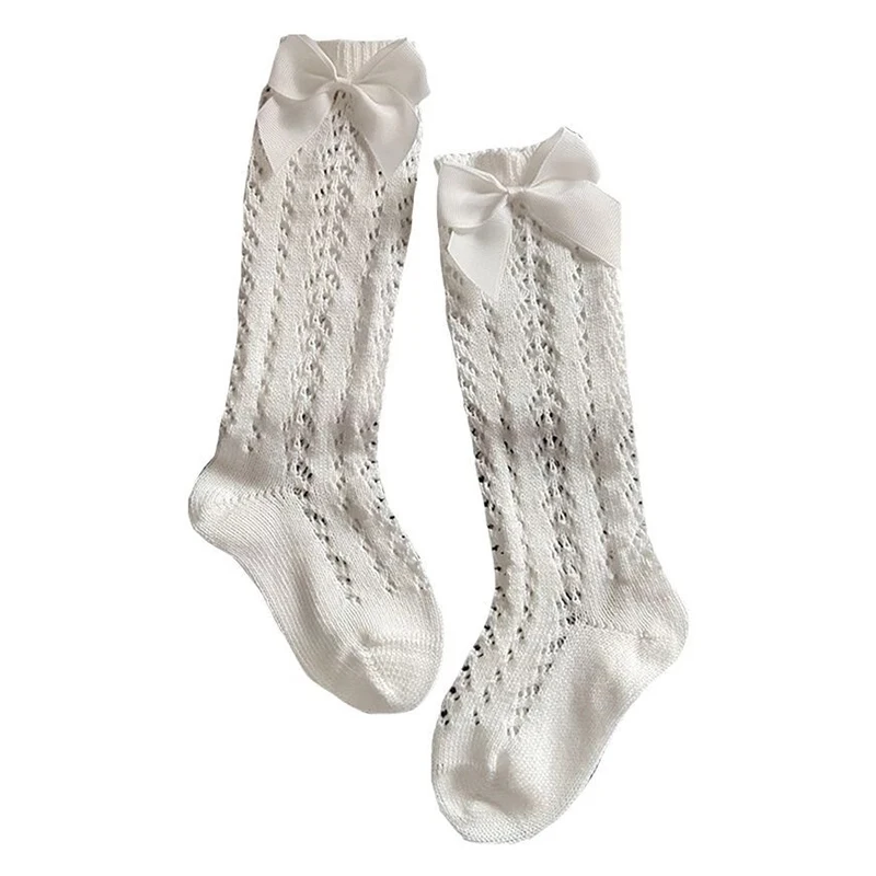 Kinder Mädchen Königlichen Stil Bogen Knie Hohe Fishnet Socken Baby Kleinkind Bowknot In Rohr Socken Kid Aushöhlen Socke Sox 0-4Y