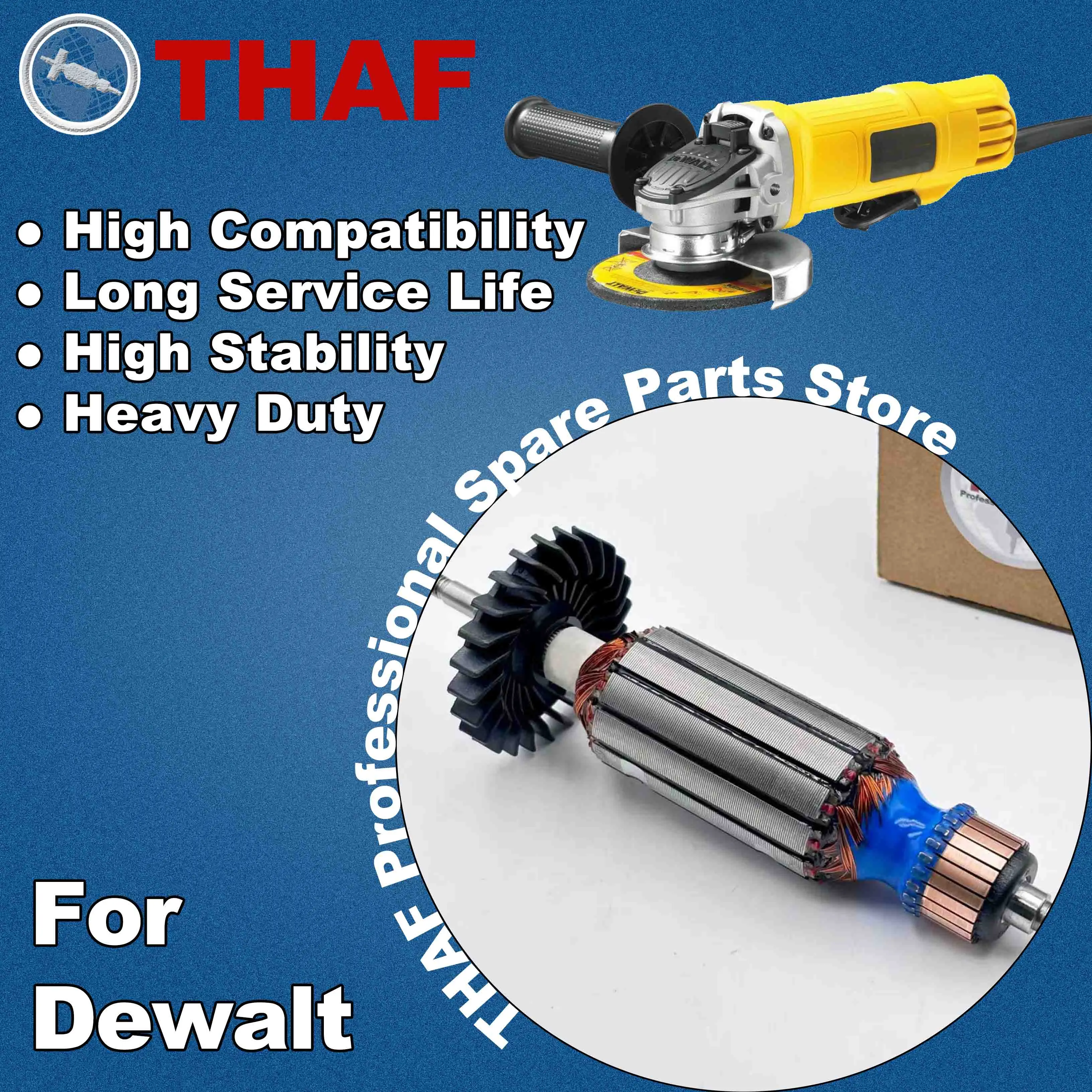 AC 220V 240V DWE8210S DWE8200S DWE8200T DWE8212S Armature Rotor For DEWALT Angle Grinder Spare Parts Grinder DWE8211S DWE8210P