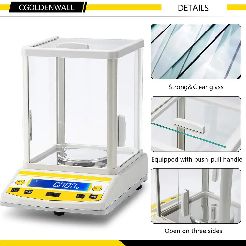 Balanza analítica Digital de alta precisión báscula de laboratorio 110V 300g 1mg interfaz RS232 protección contra sobrecarga conteo de tara CE