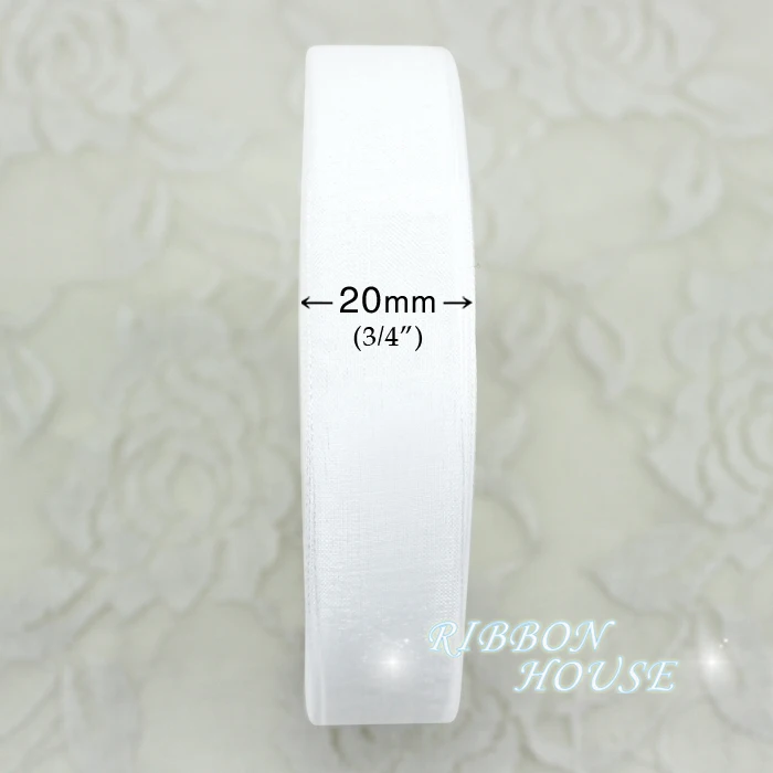 (50 yards/roll) 3/4\'\' (20mm) White Organza ribbons gift wrapping decoration Christmas ribbons