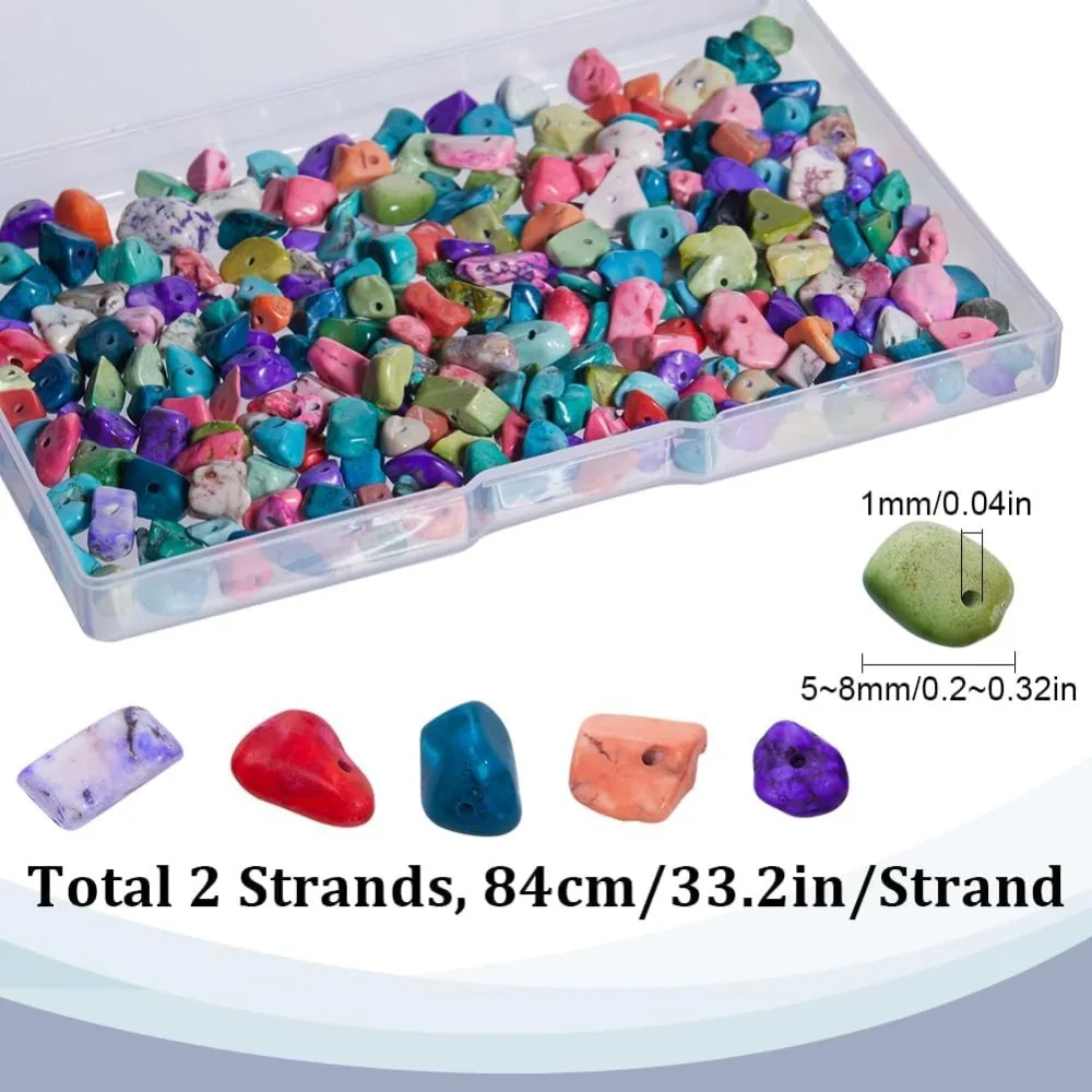 2 Strands Turquoise Chips Bulk Turquoise Chip Stones Chips Bulk Bead Lucky Turquoise Irregular Stone Beads