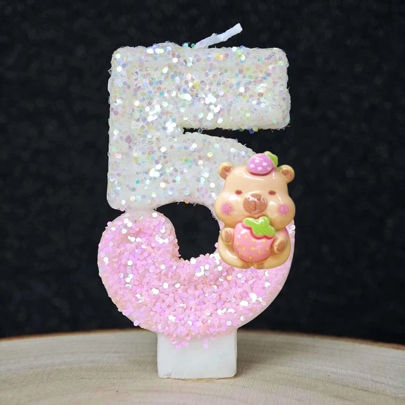 New Capybara Candles Cake Decorating  Theme 0-9 Number Candles Cake Topper Kids Birthday Party Baby Shower  Gift Supplie view 3