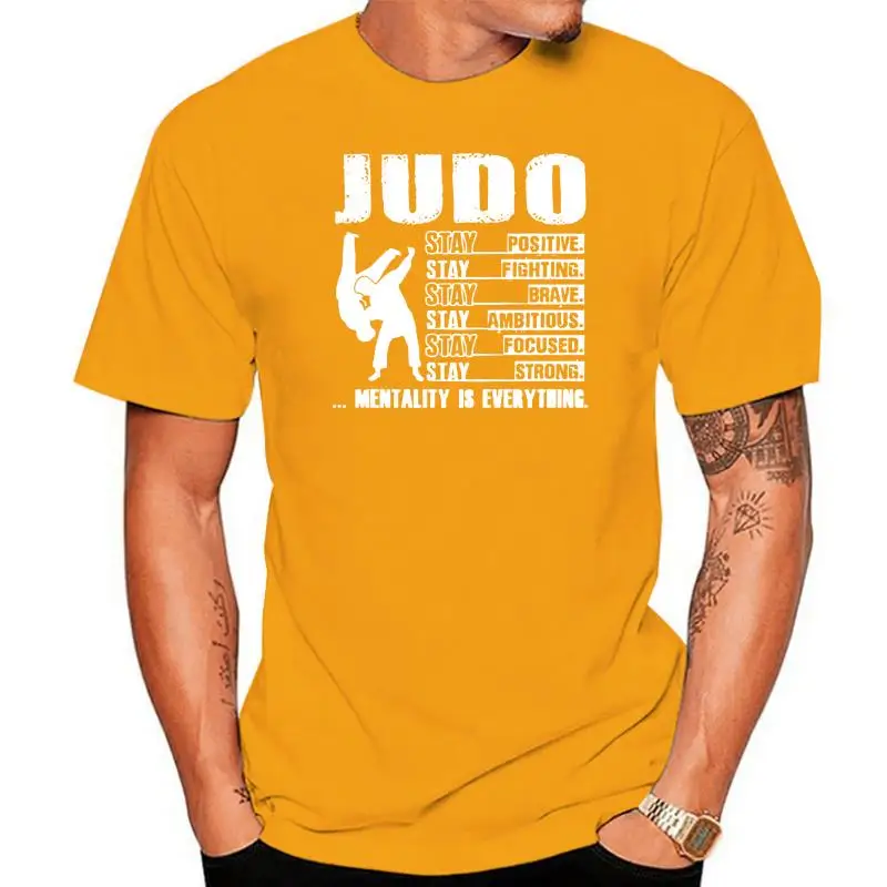 Custom Judo Stay Positive Fighting Brave Men Tshirt 2022 Oversize S-5xl Cotton Men's Tee Shirt Tee Top