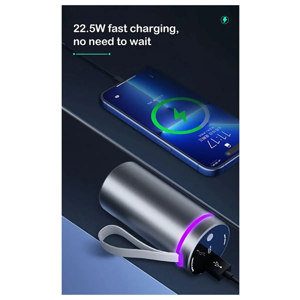 AA86 New 22.5W Fast Charging 46950 DIY Power Bank Case Battery Storage Box Aluminium Alloy LED Display