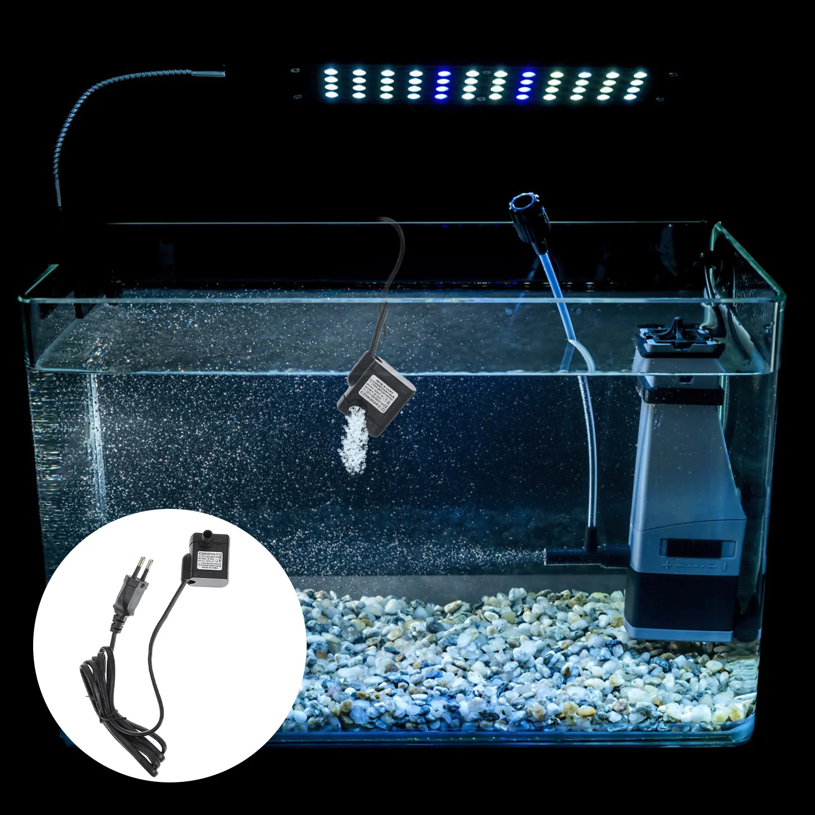 

Submersible Water For Aquarium Fish Tank Silent Pond Circulation Pump Eu Plug Garden Waterfall Pump Fish Tank Supplies