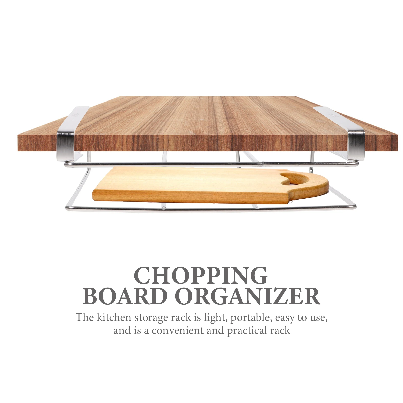 

Chopping Board Holder Rack for Cutting Boards Pot Lids Mugs Kitchen Storage Solution Stainless Steel Design Space Saving