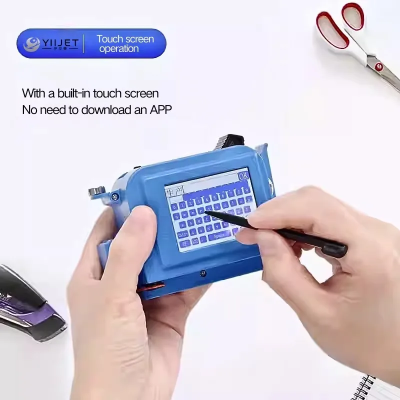 DX5 Intelligent Mini Handheld Inkjet Printer, 600DPI Touch Screen Fast Dry Ink for Plastic Carton Bottle