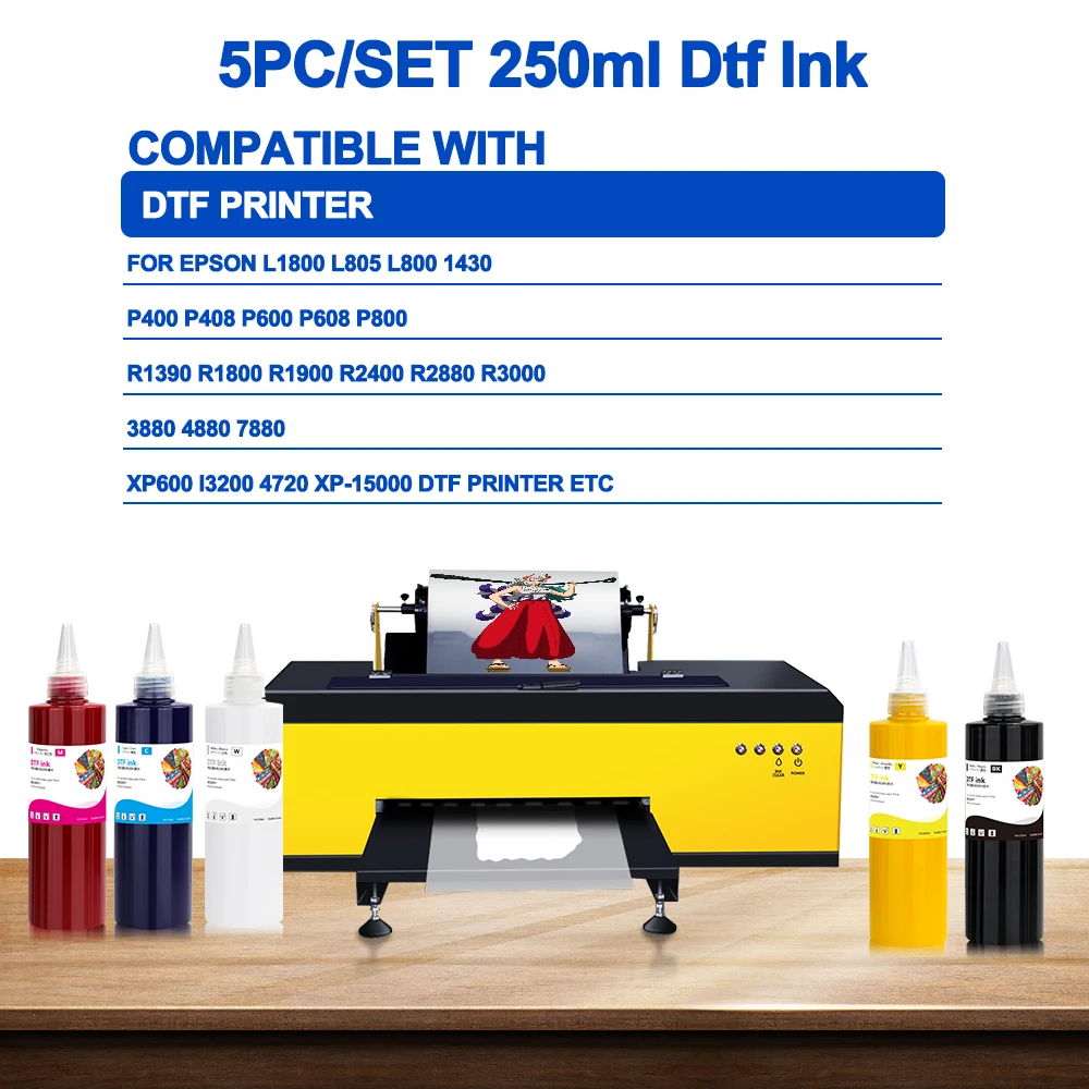 Winnerjet 250ml inchiostro DTF per tutte le stampanti DTF piatte Epson per stampante DTF Epson xp600 L1800 L805 DX5 DX7 4720 5113 1390 DTF