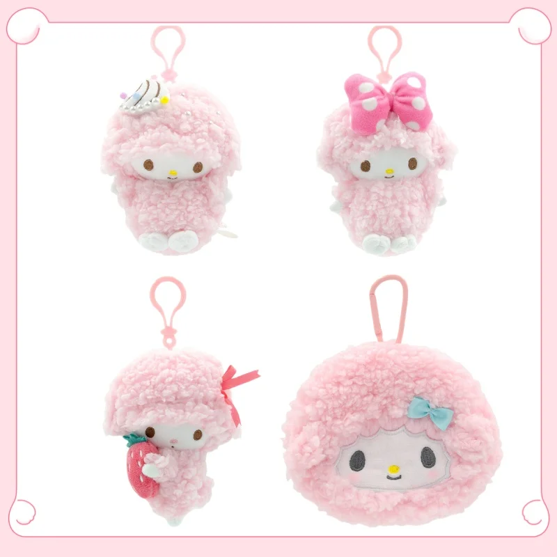 Sanrios Piano Bow My Melody Buttery Peluche Borsa per ragazza Ciondolo Portachiavi per bambola simpatico cartone animato Portafoglio portamonete Kawaii Regalo di compleanno Nuovo