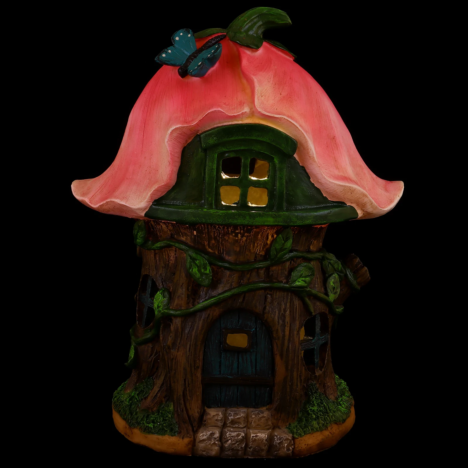 

Solar House Light Resin Fairy Garden Lantern Outdoor Decor Patio Sculpture LED Solar Statue Home Decoration