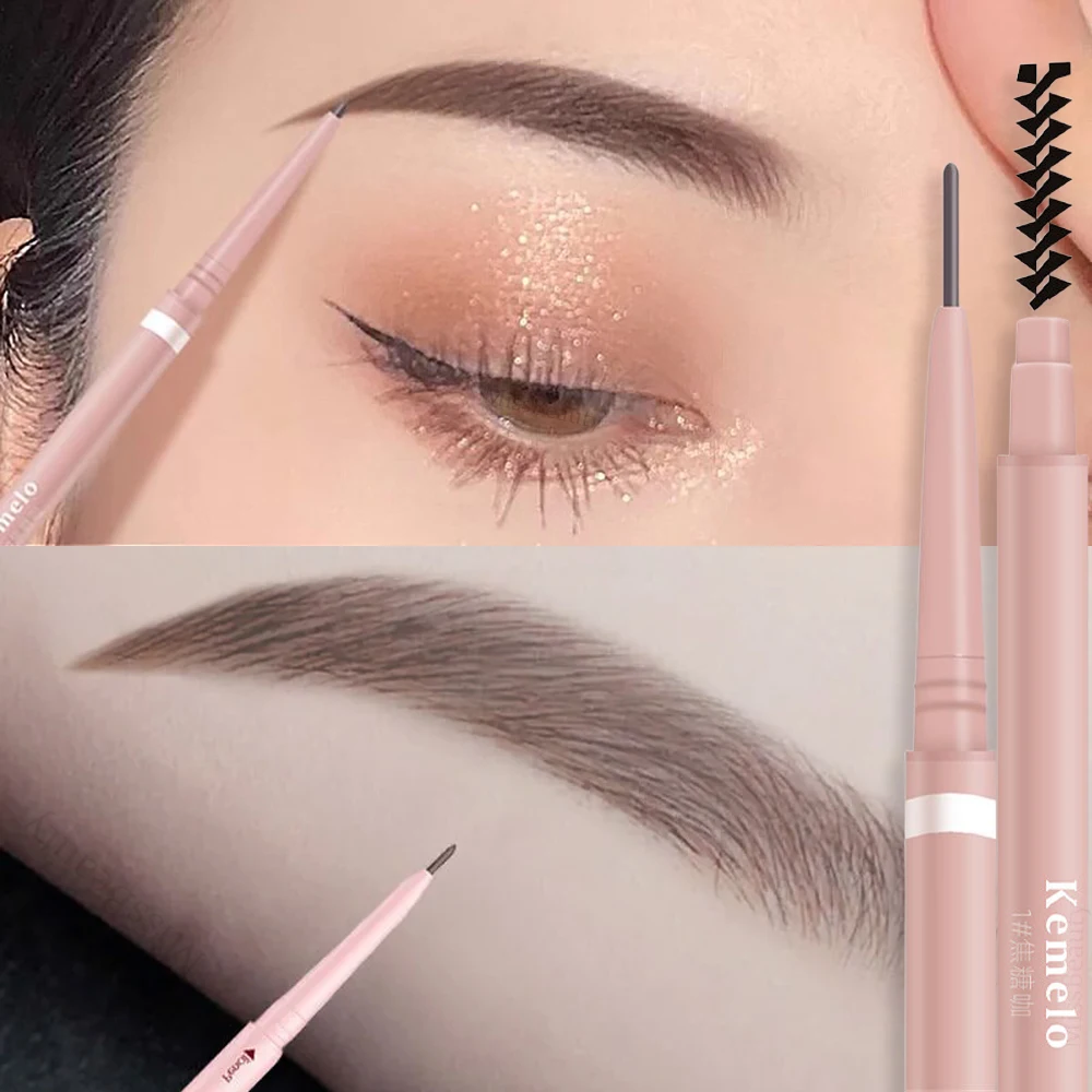 1,5 mm extrem feiner Augenbrauenstift, wasserfest, langlebig, schweißfest, automatisch drehbar, mit Pinsel, natürliches koreanisches Augenbrauen-Make-up, 1/3 Stück – Detail 1