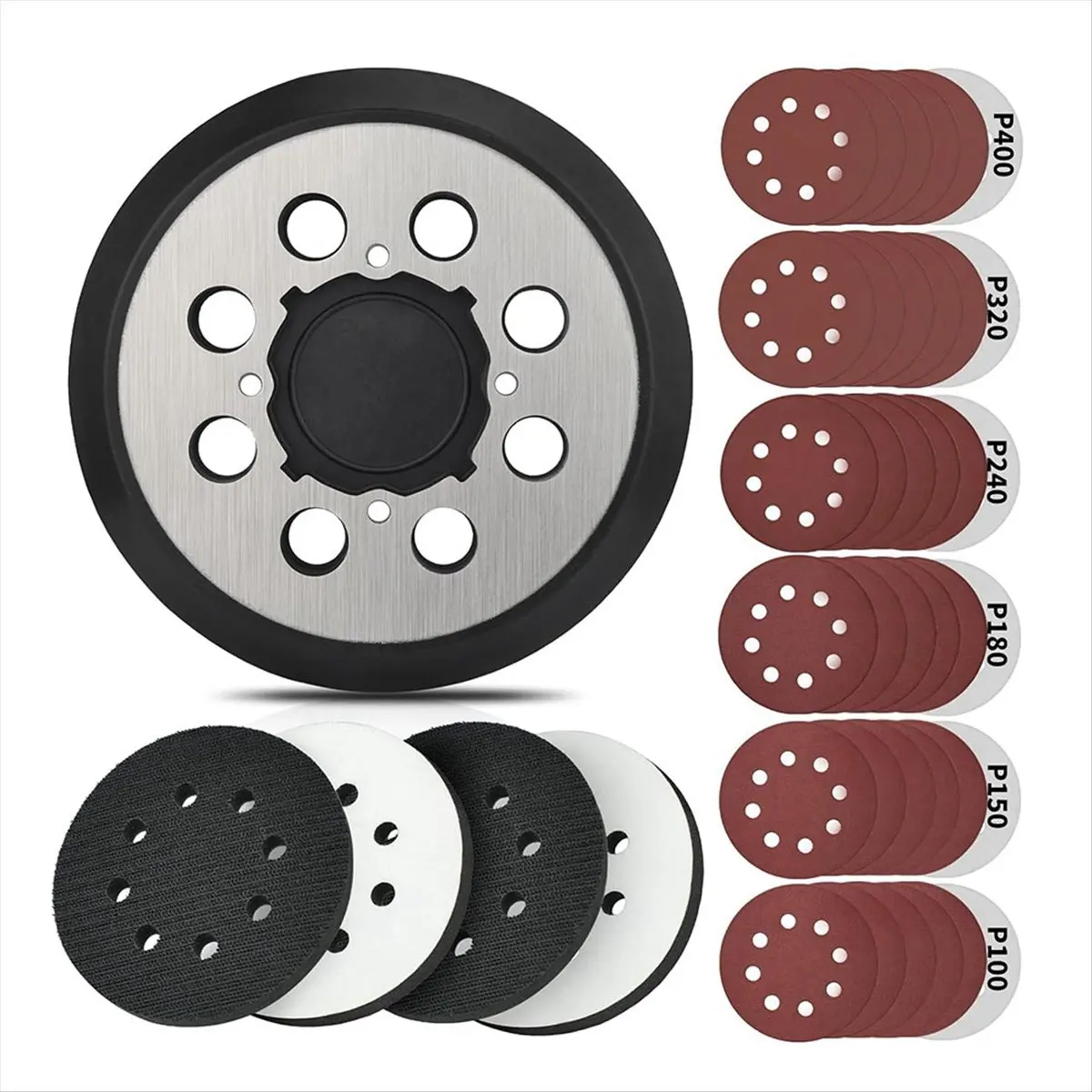 【Limited Offer】5 Inch 8 Holes Hook Loop Orbital Sander Metal Pad Replacement for DWE6423 6423K DWE6421 6421K DCW210B