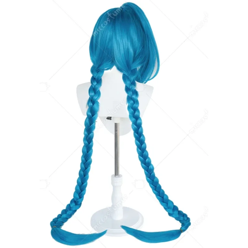 

Miccostumes Women's Cosplay Blue Long Two-tails Wig